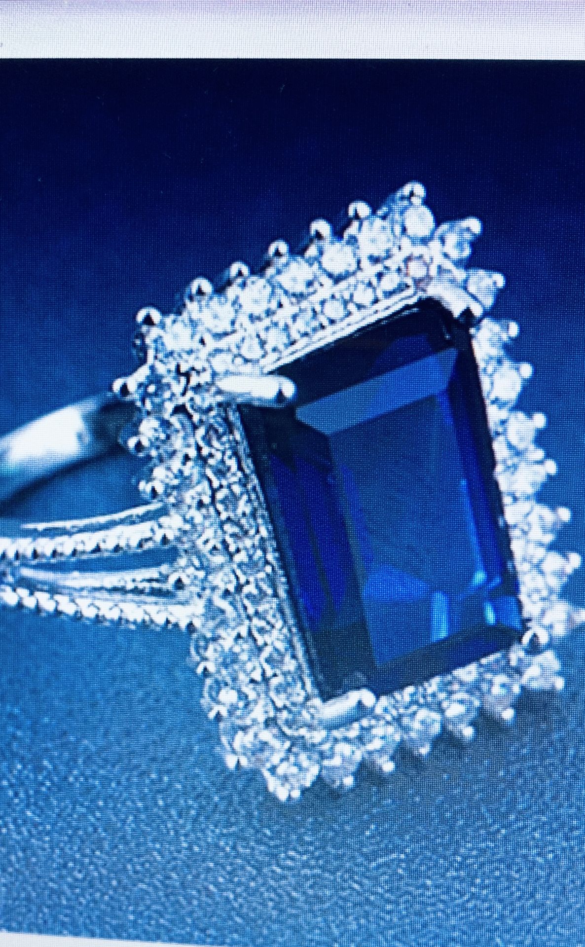 925 sterling silver square stone sapphire ring