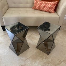 West Elm Two Mirror Side Tables