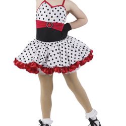 Girls Polka Dot Dance Costume Size 3T  w/ Sequins