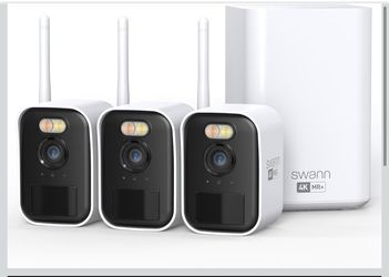 Swann MaxRanger4K™ Mini Long-Range Wireless Security Camera System, 3-Pack 4K Cameras, Wi-Fi HaLow™ up to 1000ft, Local Storage, No Monthly Fees, Indo