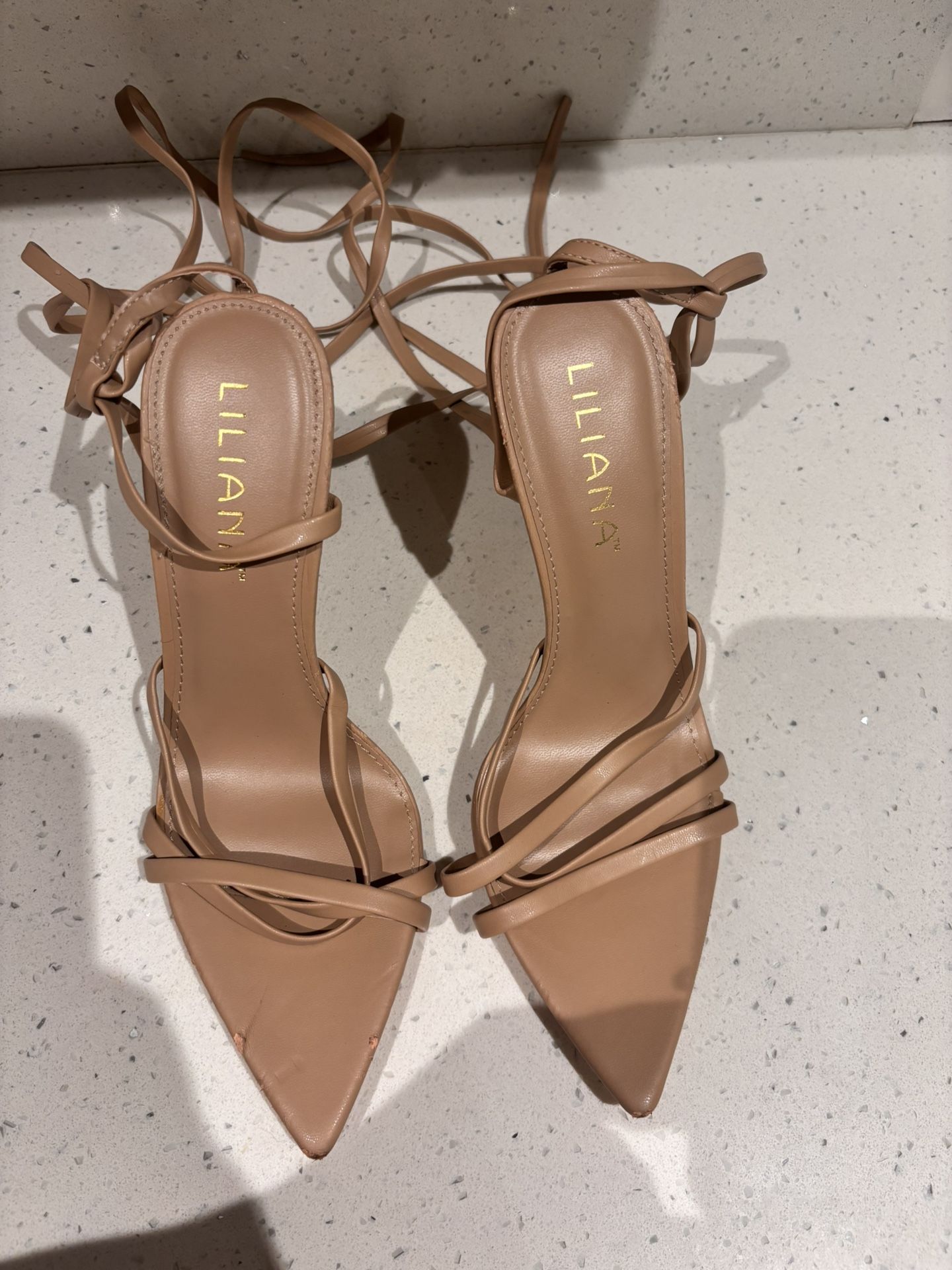 Nude Open Toe Heel