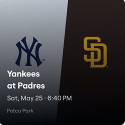 Yankees Vs Padres Saturday Night 4 Seats 