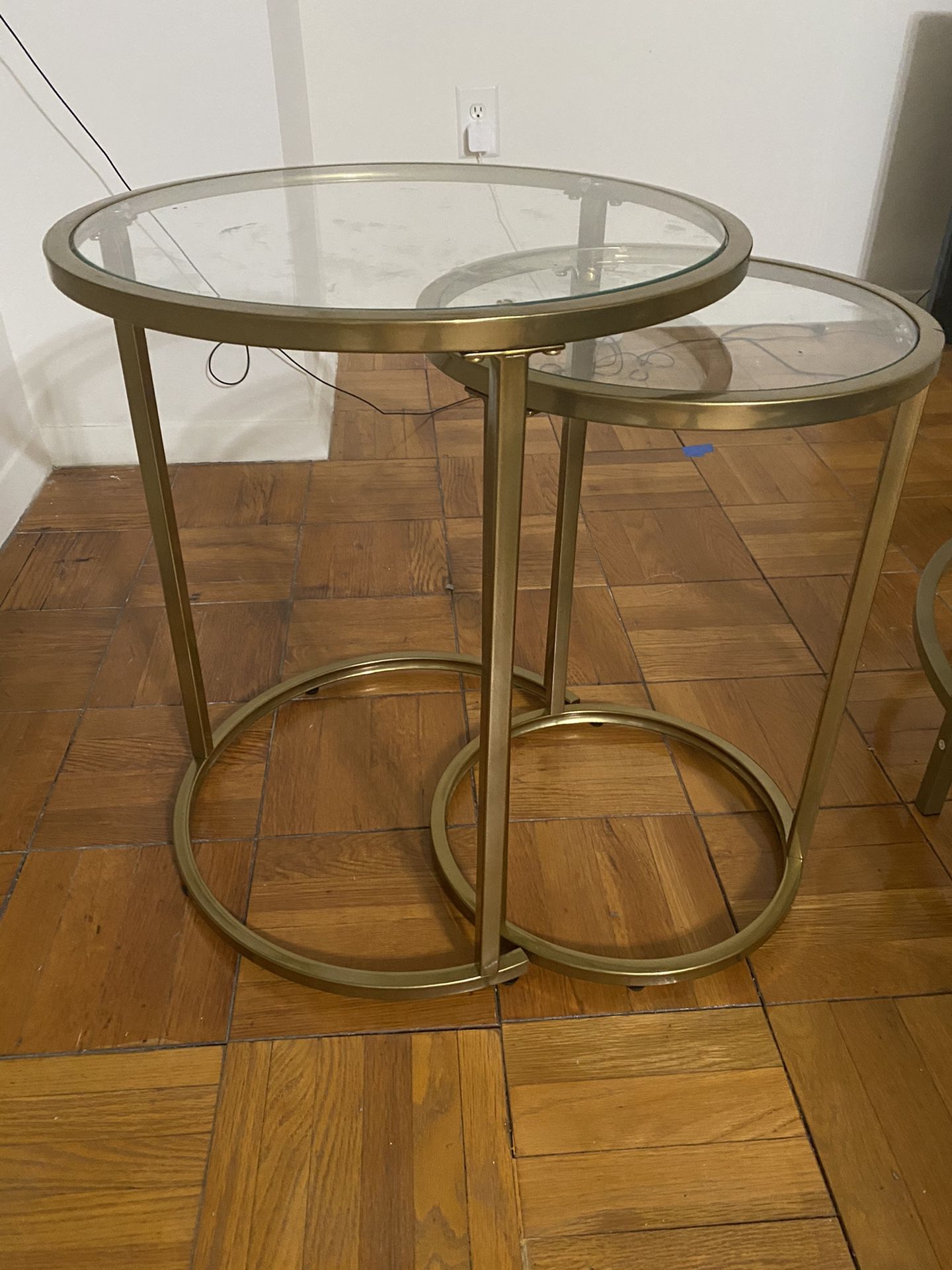 Glass Nesting Side Tables, Coffe Table Stacking end Table