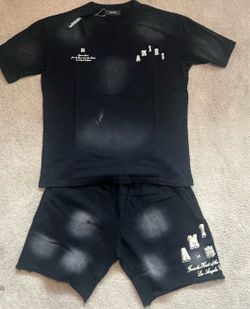 AMIRI Black Tee & Shorts Set