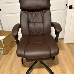 Leather Office Chair With Upgraded Wheels