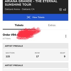 Ariana Grande - The Eternal Sunshine Tickets