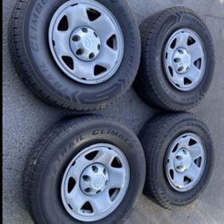 4 — 245/75r16 6x5.5 6x139.7 Toyota Tacoma Sequoia Tundra Chevrolet Tahoe Yukon Tundra 4Runner Wheels Rims Good 80% Treads  Tires!!