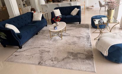 Blue living room furniture set