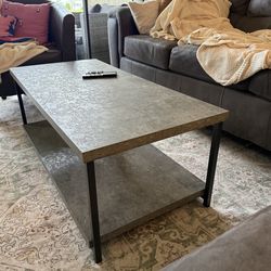 Gray industrial coffee table