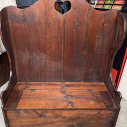 Solid Pine Custom Built Bench with Storage