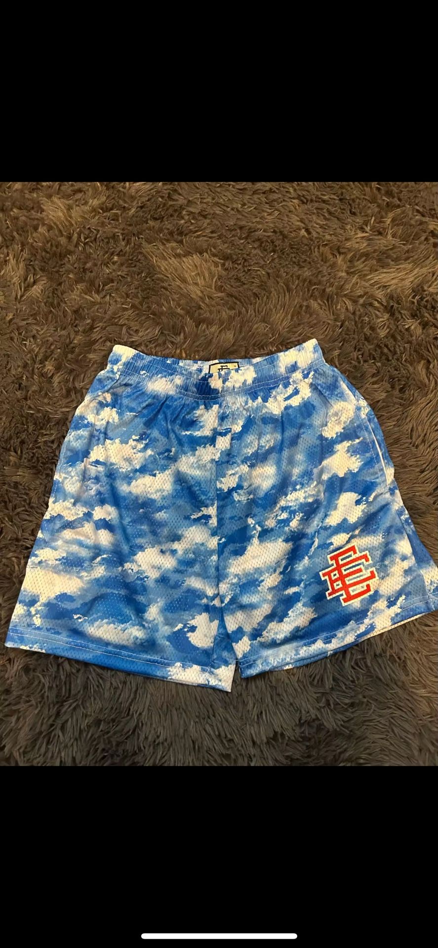 Evisu Blue And White Shorts