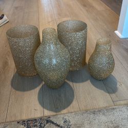 Gold Sparkly Vases 