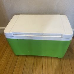 Igloo 48 Quart Hard Sided Ice Chest Cooler, Lime Green and White 