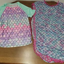 Mermaid swim cover & shirt rashguard