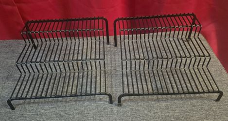 2 - Black 3 Tier Metal Stands