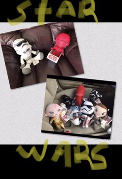 Star Wars - R2-D2 & Darth Vader make sounds when u squeeze. All new with tags.