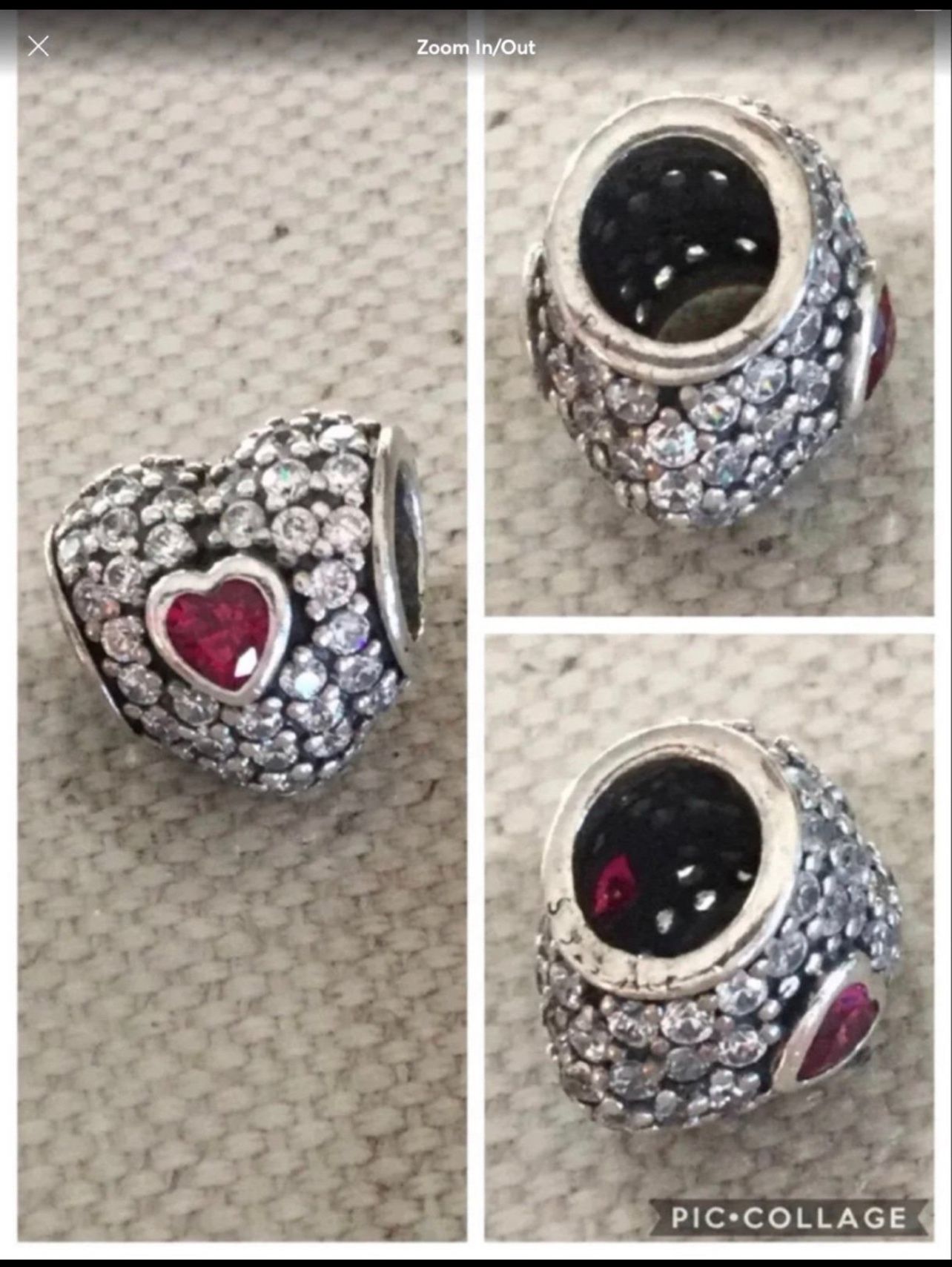 1 Pandora heart pave charm