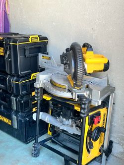 Dewalt table saw and miter saw with dewalt tool boxes $500  OBO excellent condition