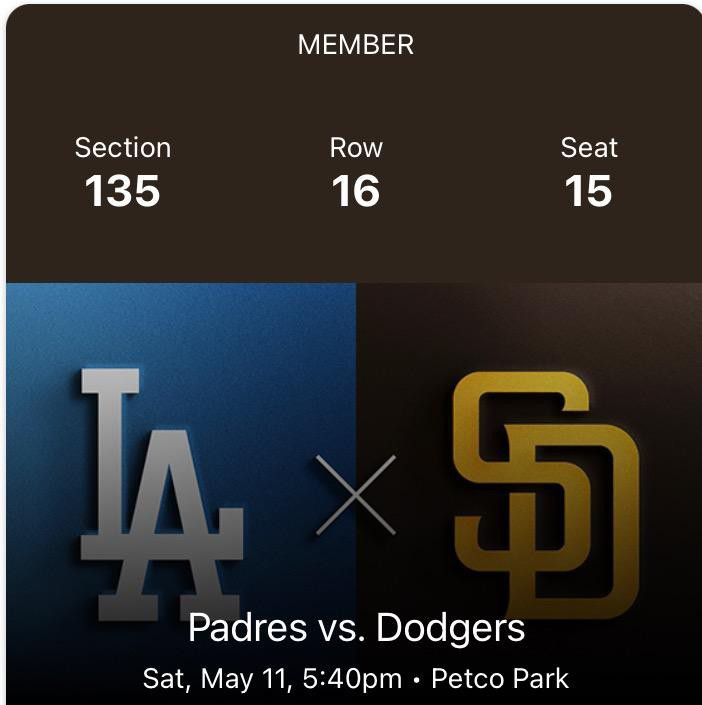 2 Padres Game Tickets Saturday (5/11)