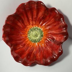 Maxcera Red Poppy Appetizer Plate 