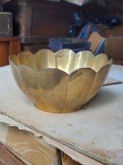 Vintage brass lotus flower bowl