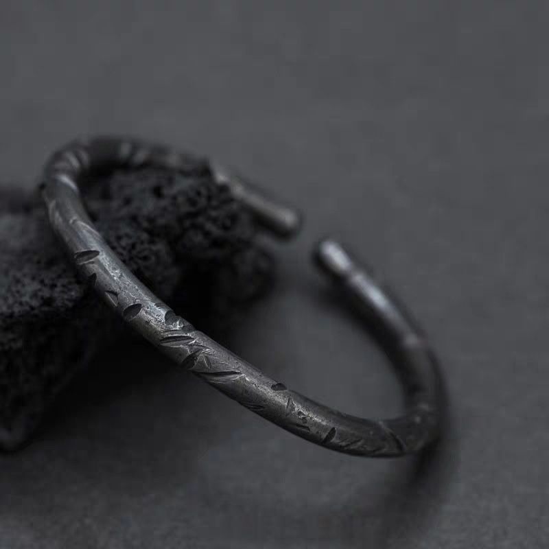 Vintage Black Open Cuff Bracelet Unisex