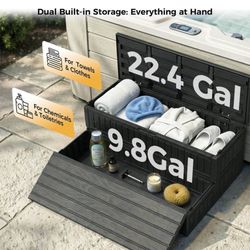 SPA Hot Tub Steps Stairs with Double-Decker Large Storage, Outdoor/Indoor, Fully