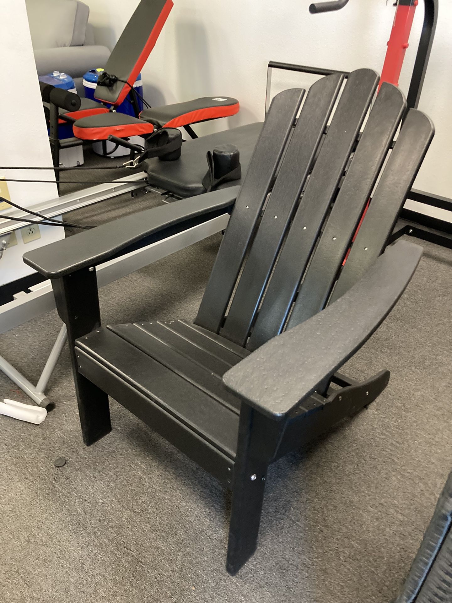 New Set Of 2 Black Adirondack Chairs (umbrella Not Included)