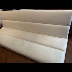 white leather futon 