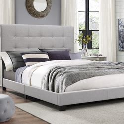 $299 Brand New Queen Size Grey Bed Frame With New Mattress&Box Spring/Fast Delivery