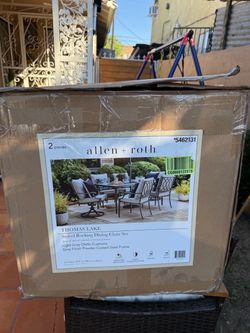 allen + roth Thomas Lake Set of 2 Gray Steel Frame CHAIRS ONLY