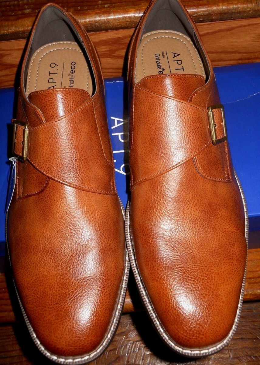 The APT.9 Men's size 10.5 single strap desss shoe in Cognac