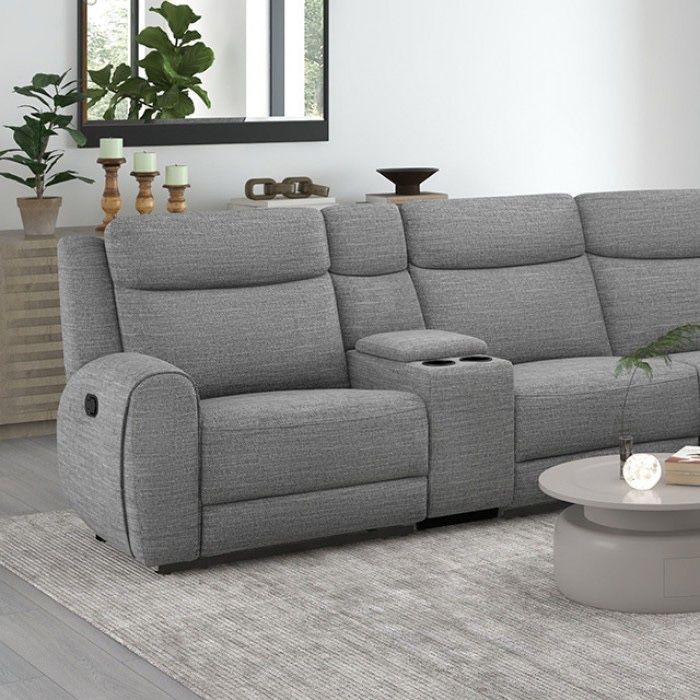 Grey Reclining Sectional With Reclining Seats