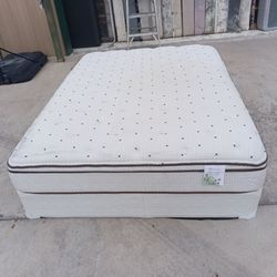 Queen pillowtop mattress and box spring
