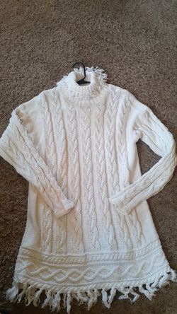 Nwt Yarnworks Sweater Dress w/fringe Size Large