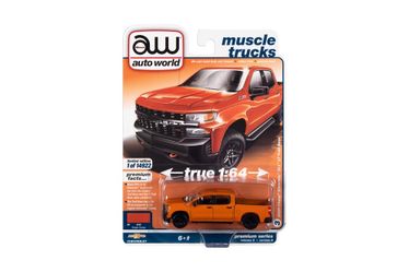 Auto World 1:64 2020 Chevy Silverado ZL1 LT Trail Boss Orange - Diecast Car