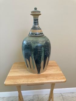 Large Colombian Ceramic Vase, With Lid