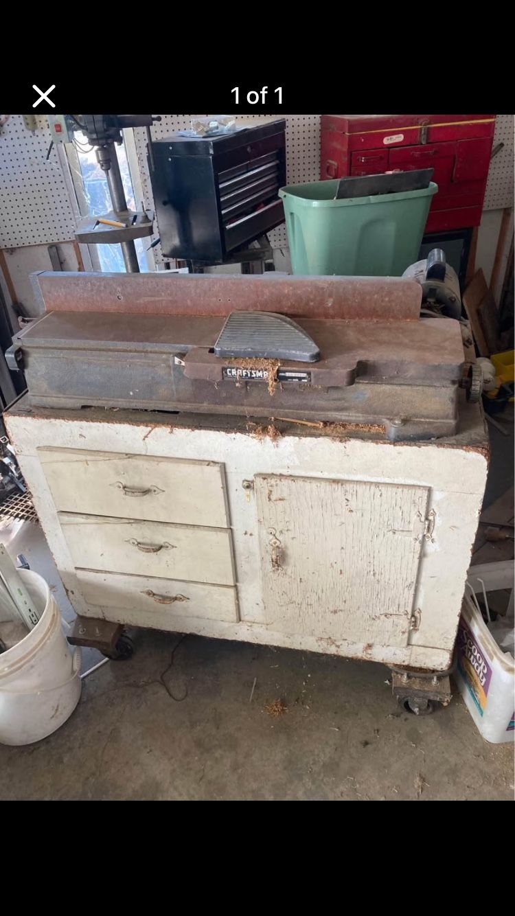Power Tool With Rolling Cabinet Lathe Planer Or Something