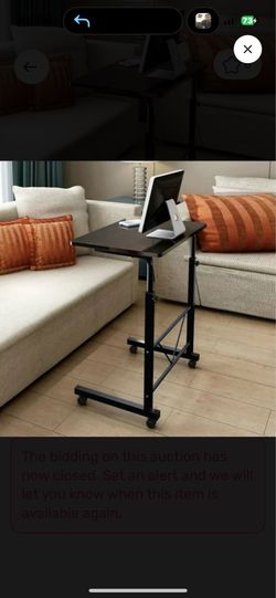 Rolling Bedside Table for Laptop & Meals