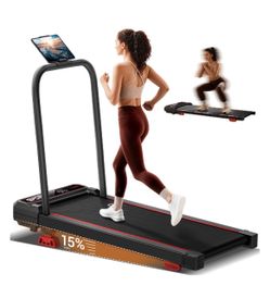 Folding Treadmill with Incline and Phone Holder