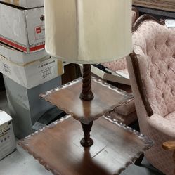 Antique Carved Lamp Table