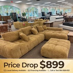 Brand new tufted sectional- shop now pay later