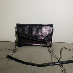 Hobo Metalic black Crossbody clutch bag