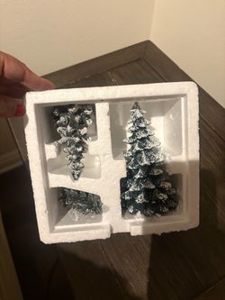 Dept 56. Village Snow-Covered Christmas Tree Figurines Set