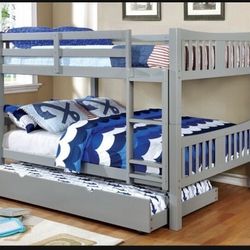 Full Full Twin Triple Bunkbed With Orthopedic Mattress Colchon 