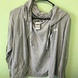 VS PINK GREY ZIP UP JACKET