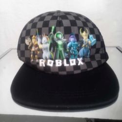 Roblox Snap-Back Cap Black & Gray Checker Board with Characters

