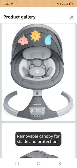 Jool Baby Nova Swing for Newborns with Bluetooth & Remote Control (Updated Model, Gray)