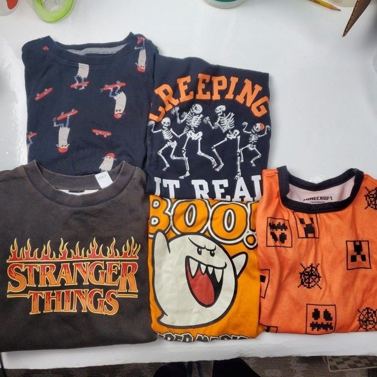 Boys Size 8 Halloween Tshirts Stranger Things Sweater Minecraft