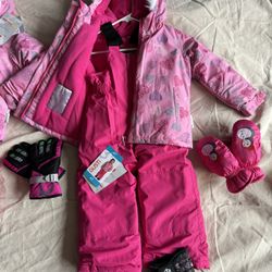 New Pink Snowsuit For Girls 